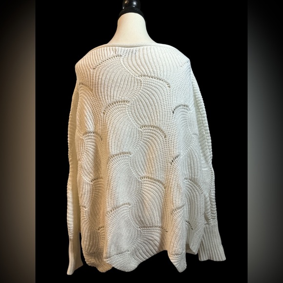 Chic Off-Shoulder White Sweater - Picture 6 of 6